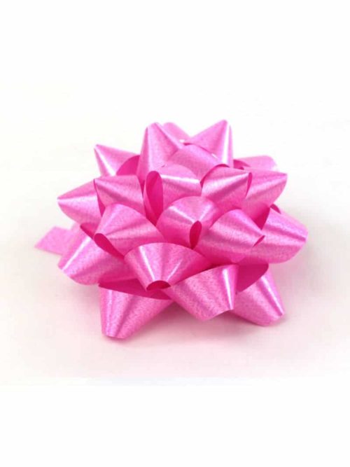 Polyband rosette, pink, 60 mm large, 25 pieces