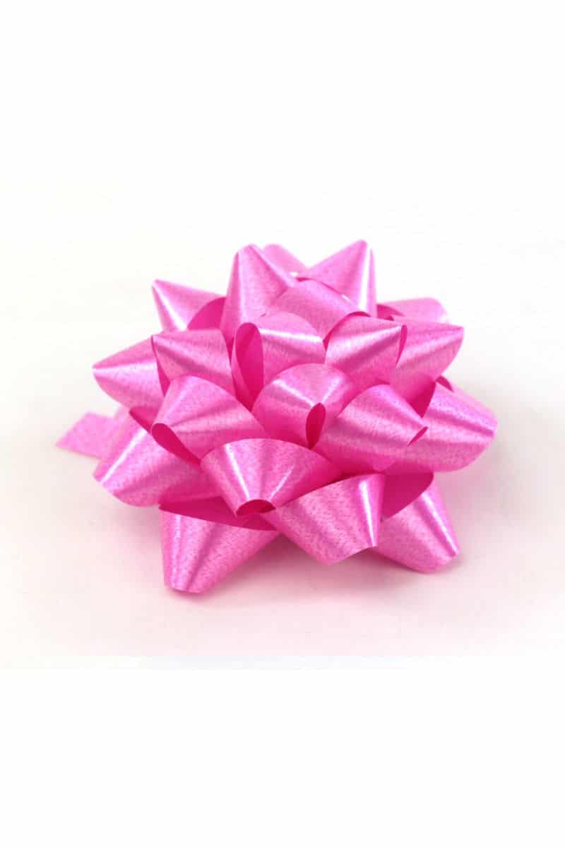 Polyband rosette, pink, 60 mm large, 25 pieces