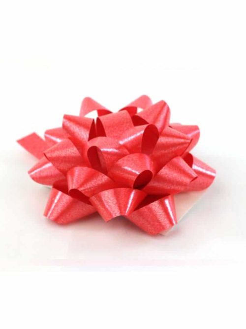 Polyband rosette, red, 60 mm large, 25 pieces