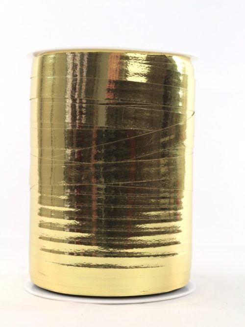 Polyringe yellow ribbon (crimp ribbon) gold metallic, 10 mm