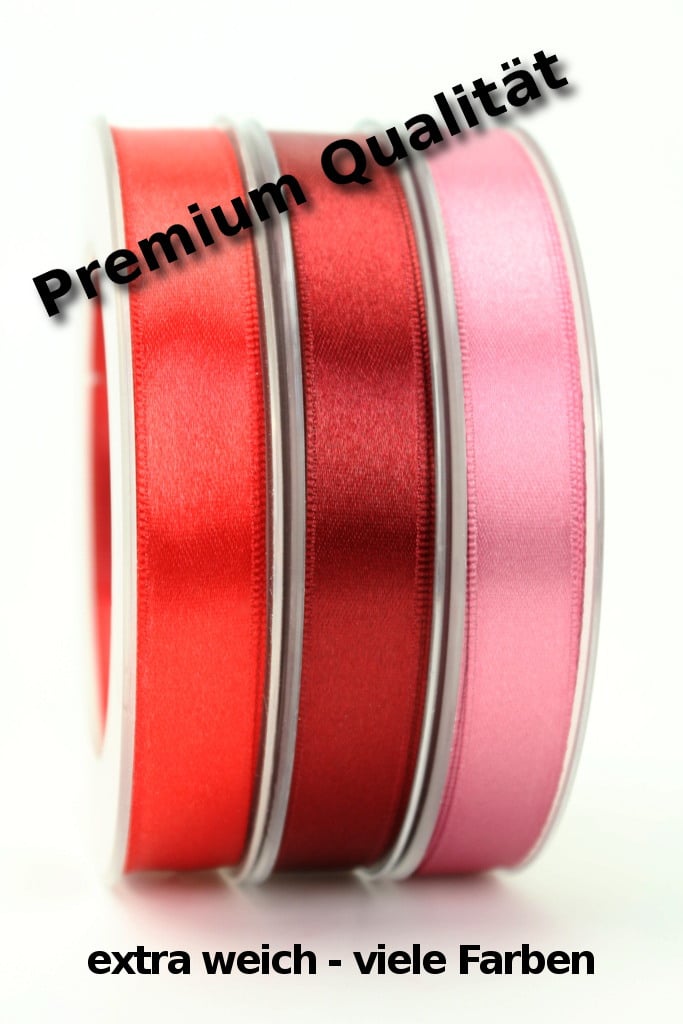 Premium double satin ribbon 15 mm, extra soft