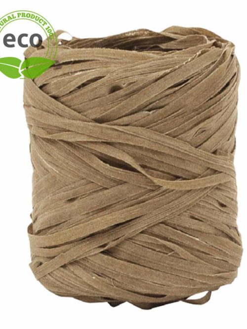 Natural raffia, brown, 10 mm wide, ECO