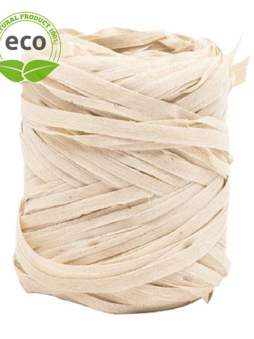 Natural raffia, cream, 10 mm wide, ECO