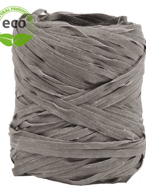 Natural raffia, grey, 10 mm wide, ECO