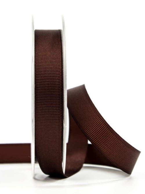 ribbon, chocolate brown, 15 mm wide