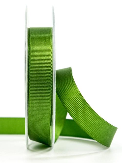 ribbon, olive green, 15 mm wide