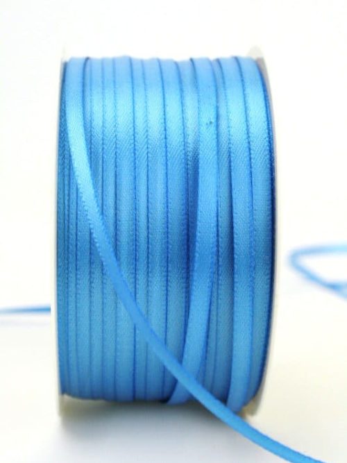 Satin ribbon 3mm, uni aqua