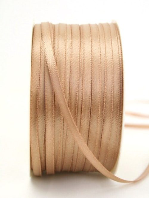 Satin ribbon 3mm, uni beige