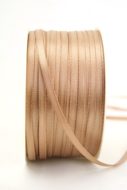 Satin ribbon 3mm, uni beige