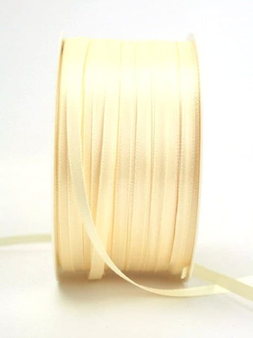 Satin ribbon 3mm, uni cream