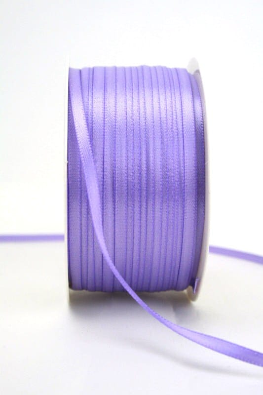 Satin ribbon 3mm, uni lilac