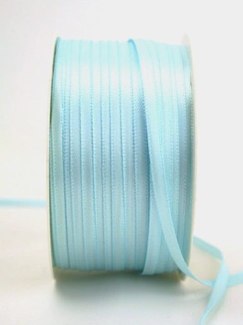 Satin ribbon 3mm, uni light blue