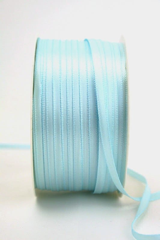 Satin ribbon 3mm, uni light blue