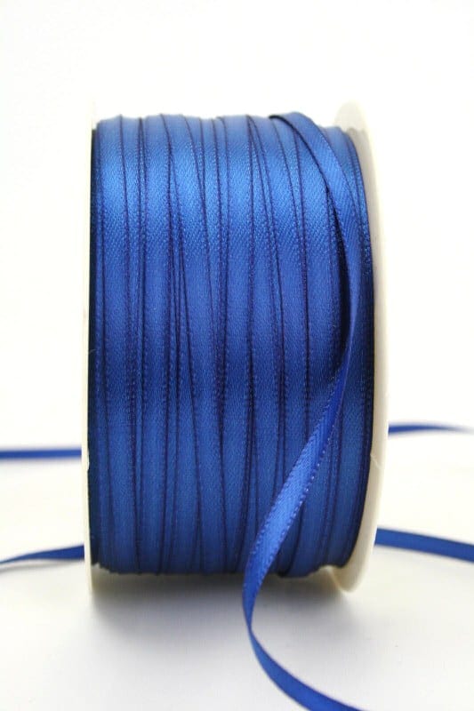Satin ribbon 3mm, uni royal blue