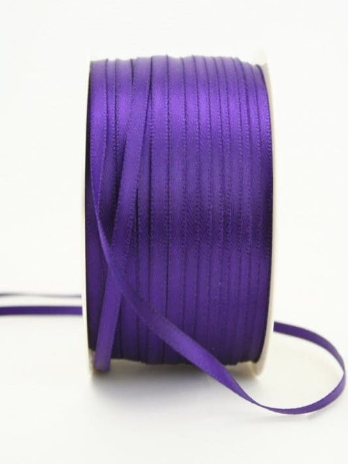 Satin ribbon 3mm, plain purple