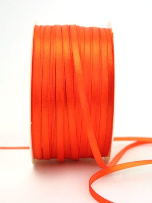 Satin ribbon 3mm, uni orange