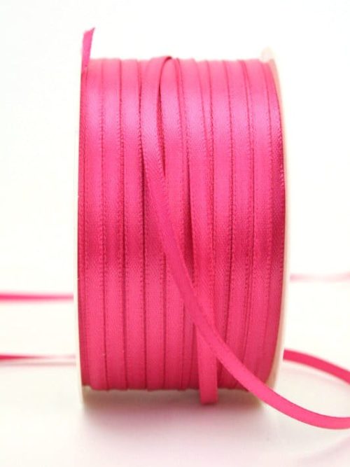 Satin ribbon 3mm, uni pink