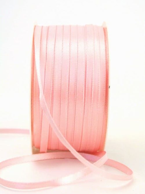 Satin ribbon 3mm, plain pink