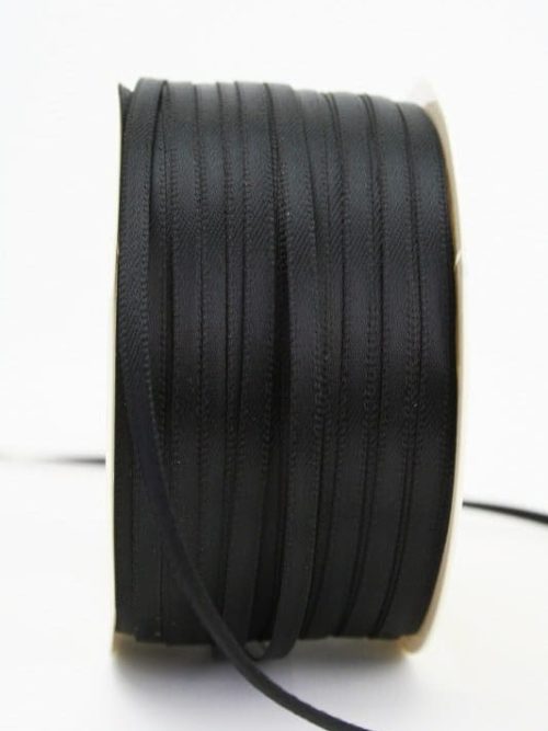 Satin ribbon 3mm, uni black