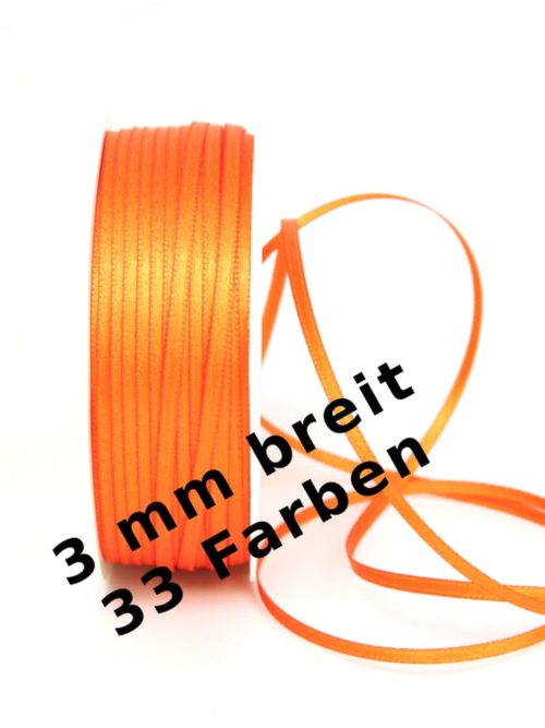 Satin ribbon 3 mm wide