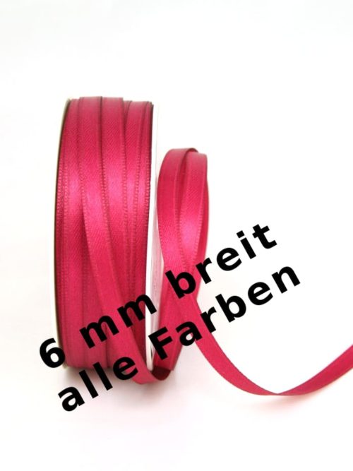 Satin ribbon 6 mm wide