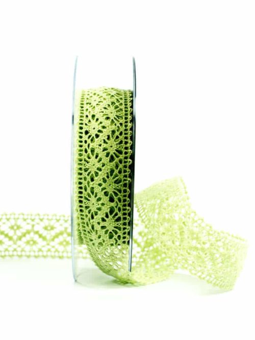 Crochet lace, lime green, 25 mm wide