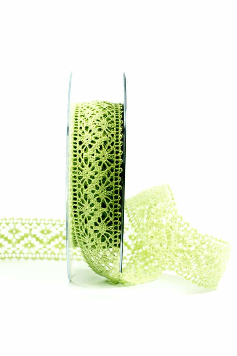 Crochet lace, lime green, 25 mm wide