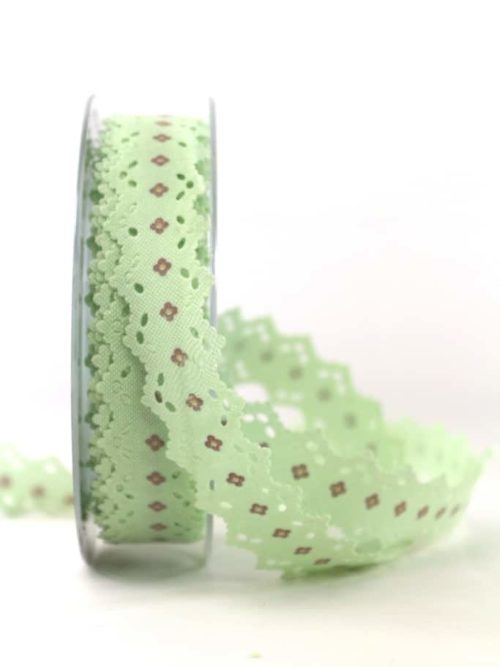 Lace tape mint green, 25 mm wide