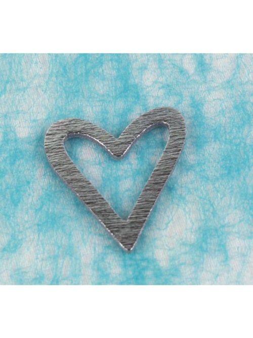 Streu heart made of wood, silver