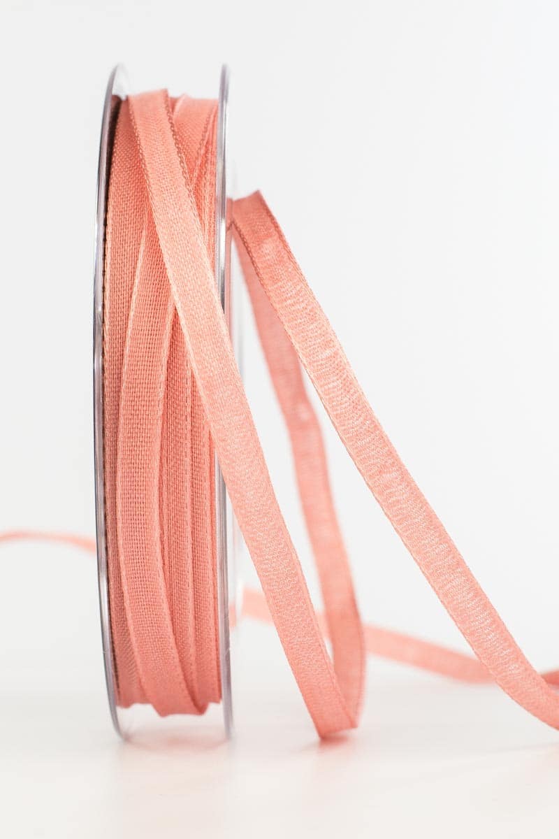 Taffeta ribbon, salmon, 6 mm wide