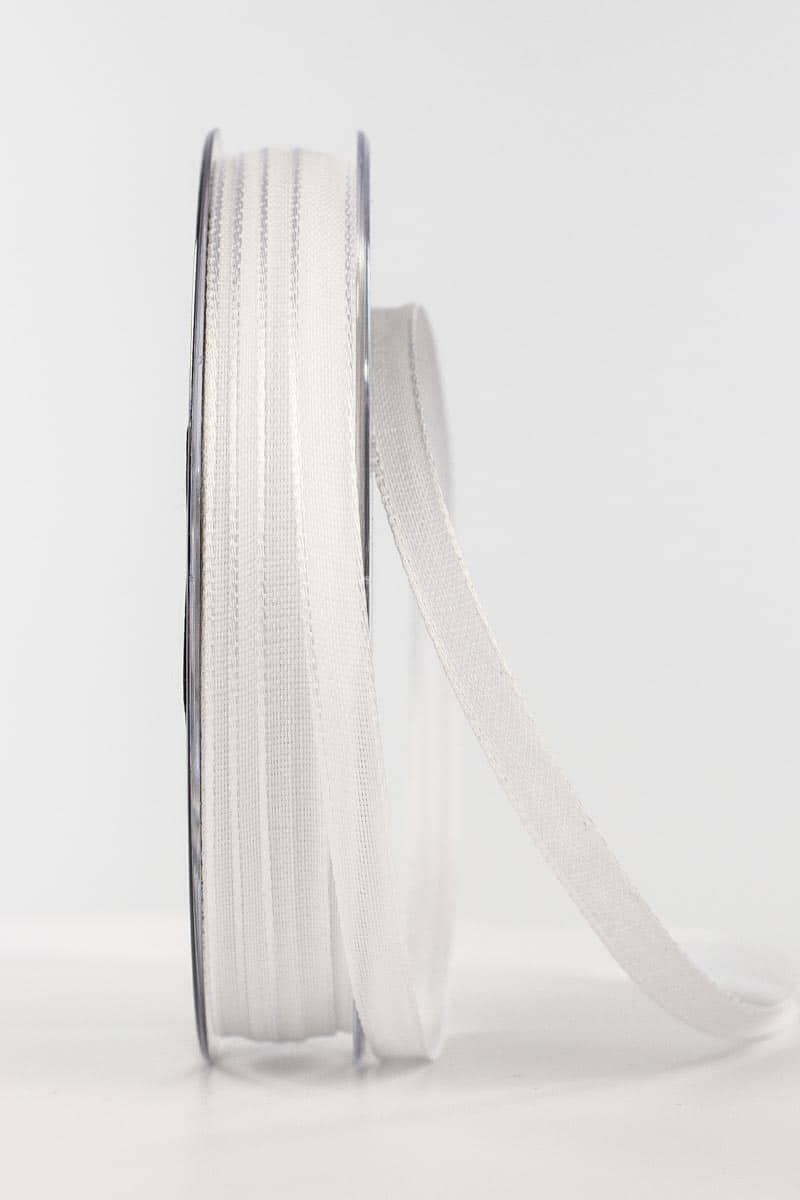 Taffeta ribbon, white, 6 mm wide