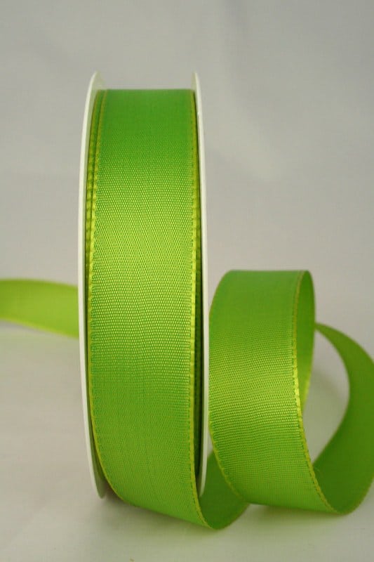 Gift and decorative ribbon Taffeta ribbon, 25 mm wide, grass green