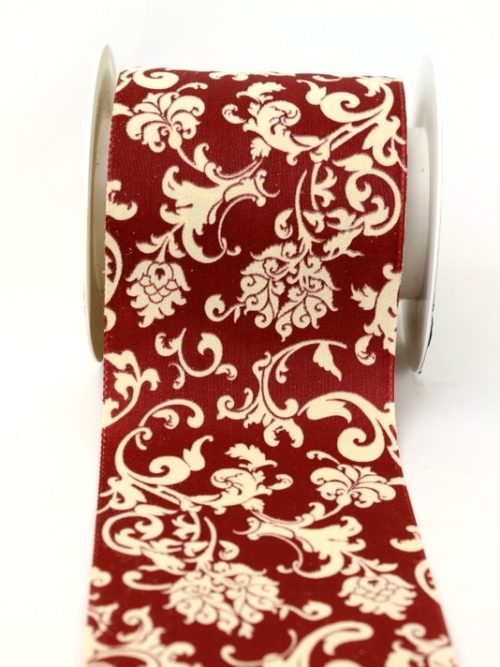 Table band classic dark red-cream, 100 mm