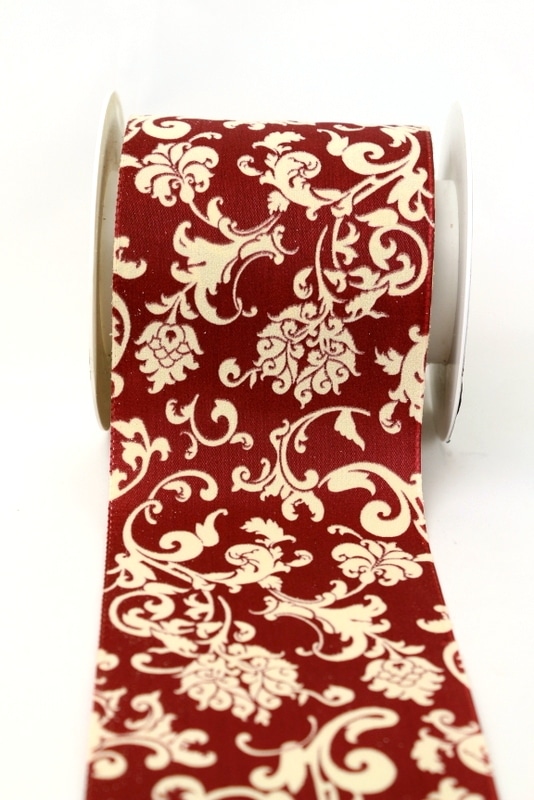 Table band classic dark red-cream, 100 mm