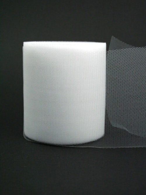 Tulle white, 100 mm wide