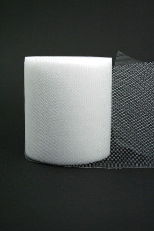 Tulle white, 100 mm wide