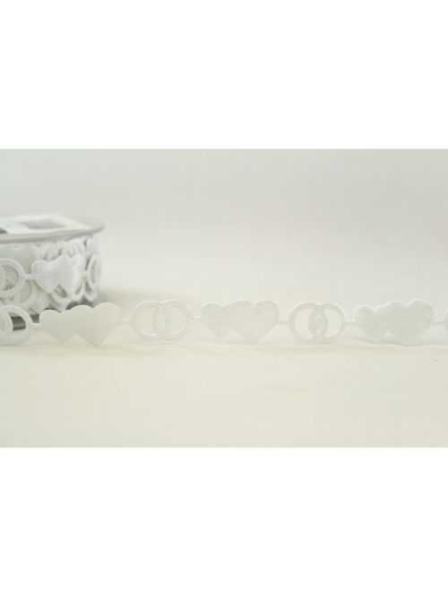 decorative braid wedding, white, 15 mm wide