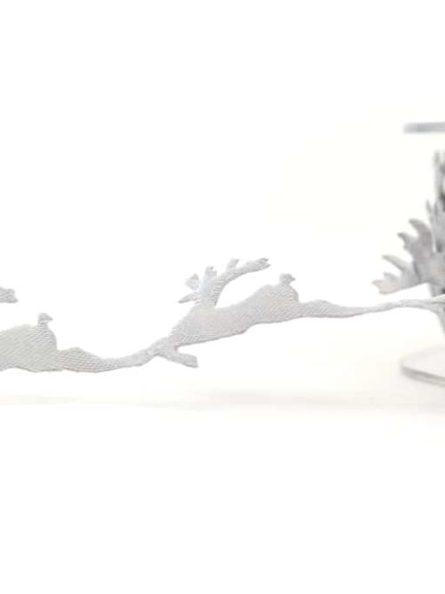 decorative braid reindeer, silver, 25 mm