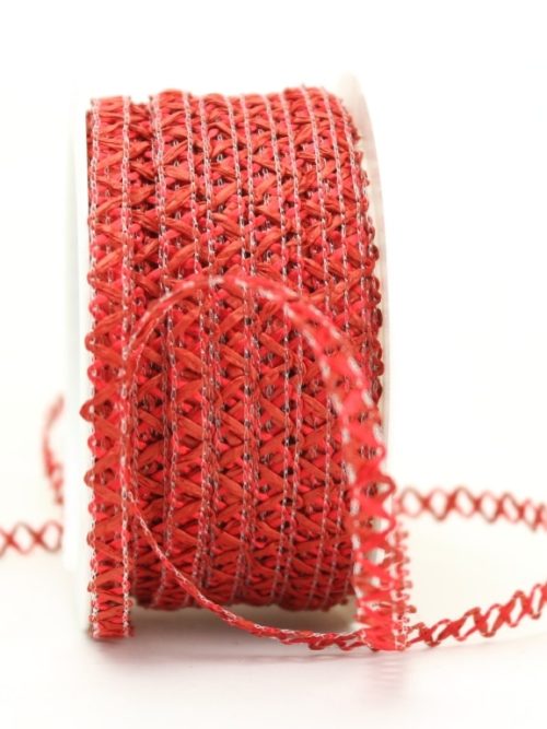decorative braid red, 6 mm wide