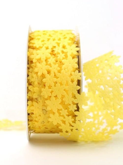Decoration garland yellow, punched out of fleece