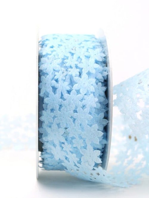 Decoration garland light blue, punched out of fleece