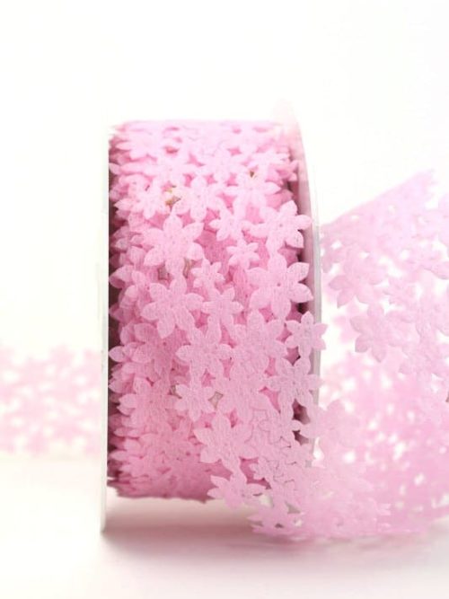 Decoration garland pink, punched out of fleece